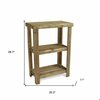 Homeroots Rustic Natural Wood Finish 2 Shelf Side Table 379839
